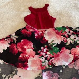 Speechless Red and Floral Kids Dress
